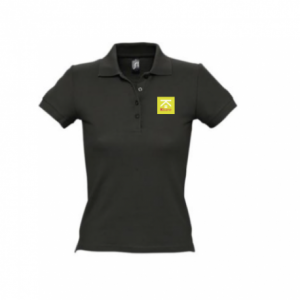 POLO MANCHES COURTES FEMME NOIR BRODERIE "KBANE"