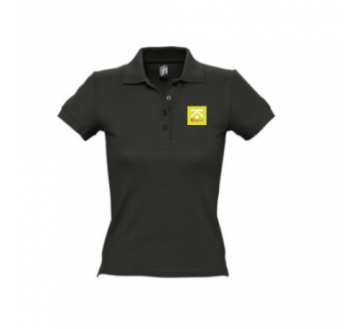POLO MANCHES COURTES FEMME NOIR BRODERIE "KBANE"