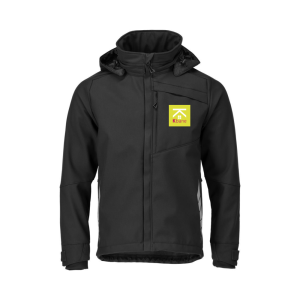 VESTE SOFTSHELL A CAPUCHE NOIR MASCOT TRANSFERT COEUR...